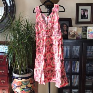 Mossimo Summer Dress Coral/Tan/Brown print